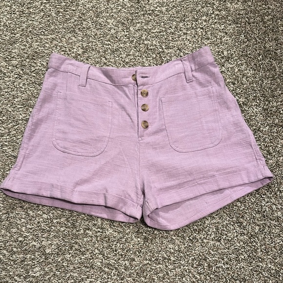 Billabong Purple High Waist Relaxed Shorts - Picture 5 of 9